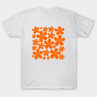 Orange flowers floral pattern design T-Shirt